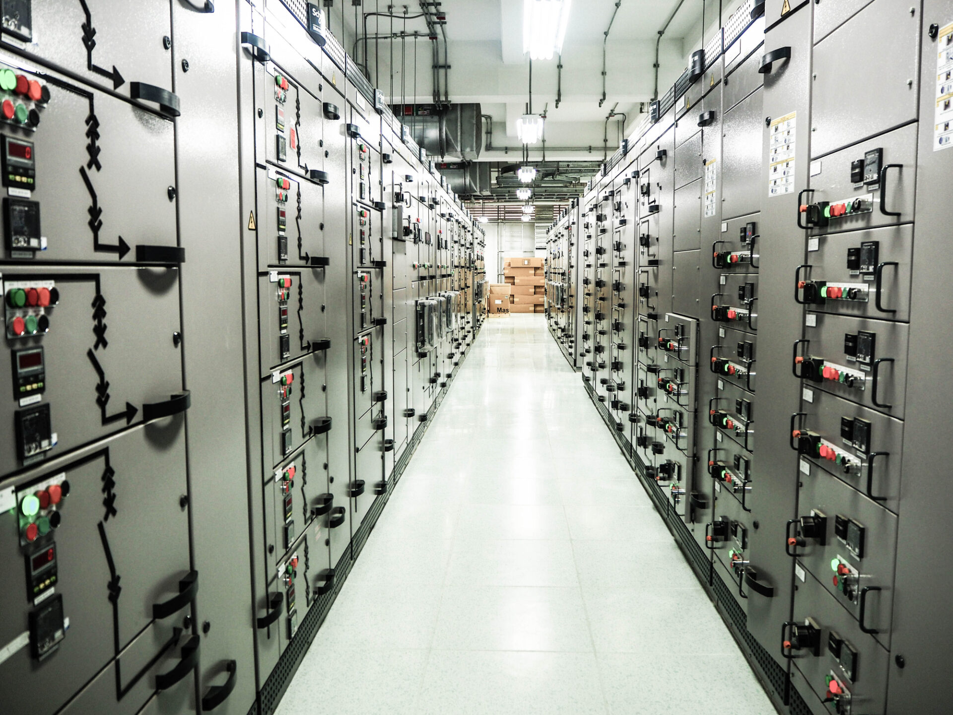 Electrical switchgear,Industrial electrical switch panel at substation in industrial zone at power plant